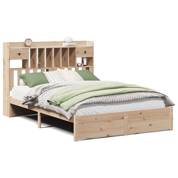 vidaXL Lit biblioth&egrave;que sans matelas 140x200 cm bois massif de pin