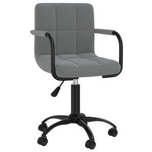 vidaXL Chaise pivotante de salle &agrave; manger Gris fonc&eacute; Velours