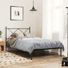vidaXL Cadre de lit m&eacute;tal sans matelas avec t&ecirc;te de lit noir 100x190cm