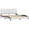 vidaXL Cadre de lit sans matelas Hvar blanc et noir 180x200 cm similicuir