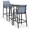 vidaXL Ensemble de bar de jardin 3 pcs Noir et gris