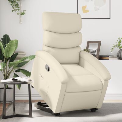 vidaXL Fauteuil inclinable Crème Similicuir