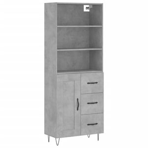 vidaXL Buffet haut Gris b&eacute;ton 69,5x34x180 cm Bois d'ing&eacute;nierie