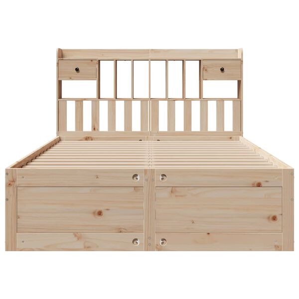 vidaXL Lit biblioth&egrave;que sans matelas 140x190 cm bois de pin massif