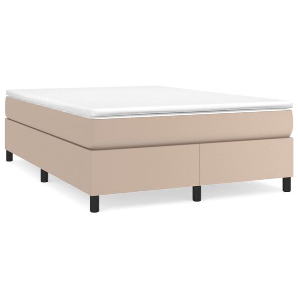 vidaXL Sommier &agrave; lattes de lit avec matelas Cappuccino 140x190 cm
