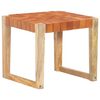 vidaXL Tabouret Marron clair Cuir v&eacute;ritable et bois de manguier massif