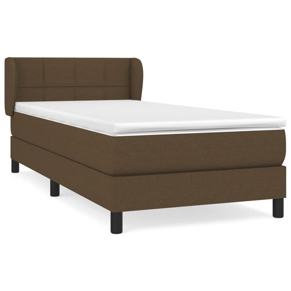 vidaXL Sommier &agrave; lattes de lit avec matelas Marron fonc&eacute; 90x200 cm