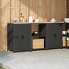 vidaXL Ensemble de rangement cuisine 3 pcs Noir Acier lamin&eacute; &agrave; froid