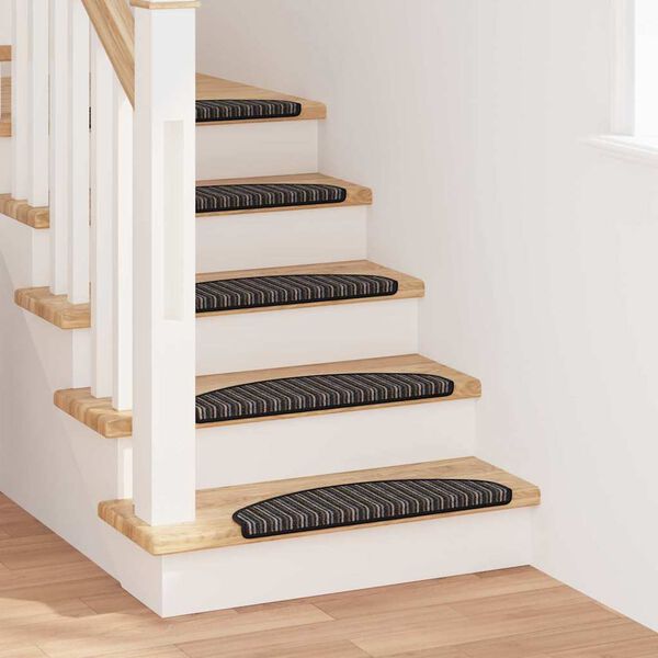 vidaXL Tapis d'escalier auto-adhésifs 15 pcs Anthracite 65 x 21 x 4 cm
