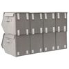 vidaXL Bo&icirc;tes de rangement empilables avec couvercle 8 pcs Tissu Gris