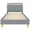 vidaXL Cadre de lit pour enfants avec t&ecirc;te de lit Gris clair tissu
