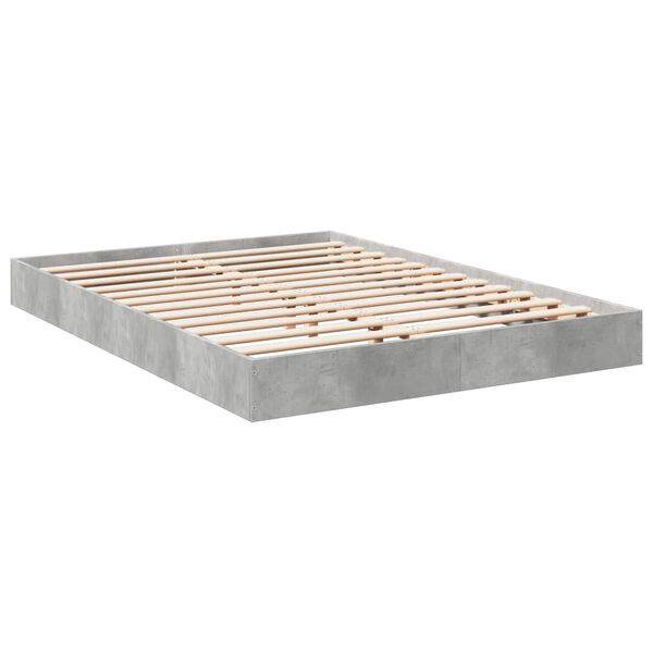 vidaXL Cadre de lit sans matelas gris b&eacute;ton 140x200 cm
