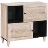 vidaXL Buffet Blanc Blanchi 80 x 33 x 75 cm Bois de mangue massif