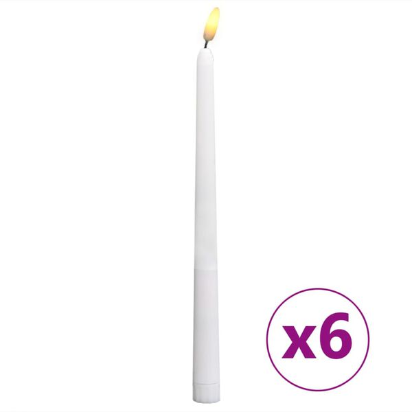 vidaXL Bougies &eacute;lectriques sans flamme &agrave; LED blanc chaud 6 pcs