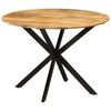 vidaXL Table &agrave; d&icirc;ner &Oslash;110x78 cm Bois de manguier massif et acier
