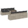 vidaXL Ensemble de canap&eacute; de jardin 7 pc Gris clair polyrotin