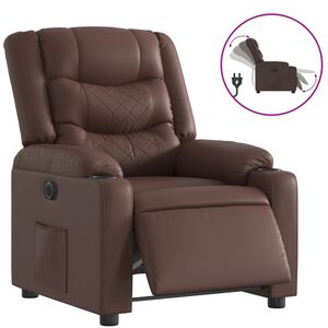 vidaXL Fauteuil inclinable &eacute;lectrique Marron Similicuir