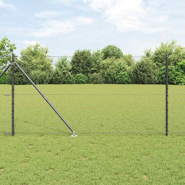 vidaXL Poteau de cl&ocirc;ture. Gris 50 x 1,4 m (maillage de 36 mm)
