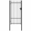 vidaXL Portail de cl&ocirc;ture Boxtel &agrave; une porte avec pointes sup&eacute;rieures, acier 1x2 m noir