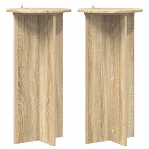 vidaXL Support de Plante 2 pi&egrave;ces Ch&ecirc;ne Sonoma 40 x 40 x 80 cm