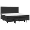 vidaXL Sommier &agrave; lattes de lit avec matelas Noir 200x200 cm Similicuir