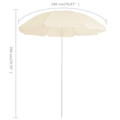 vidaXL Parasol de jardin avec mât en acier sable 180 cm