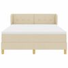 vidaXL Lit &agrave; ressorts avec matelas Cr&egrave;me 140 x 200 cm tissu