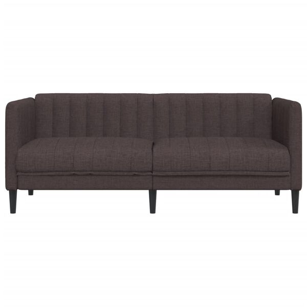 vidaXL Canap&eacute; &agrave; 2 places marron fonc&eacute; tissu