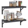 vidaXL &Eacute;tag&egrave;res murales 2 pcs 50x23,5 cm noir acier inoxydable