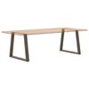 vidaXL Pieds de table &agrave; manger en forme de V, 2 pi&egrave;ces, acier naturel, 70 x (72-73,3) cm
