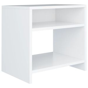 vidaXL Table de chevet Blanc 40x30x40 cm Bois d'ing&eacute;nierie
