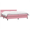 vidaXL Sommier &agrave; lattes de lit avec matelas rose 200x210 cm velours