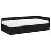 vidaXL Cadre de lit d'angle avec matelas Autre 2 pcs Noir tissu