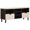 vidaXL Meuble TV avec tiroir Finition Lavage Blanc 100 x 33 x 46 cm