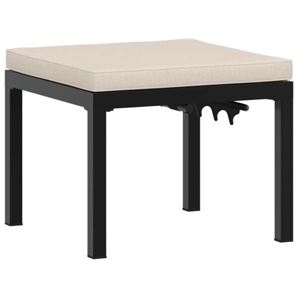 vidaXL Salon de jardin avec coussins 4 pcs noir acier enduit de poudre