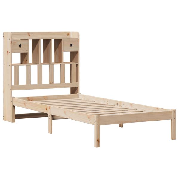 vidaXL Lit biblioth&egrave;que sans matelas 90x200 cm bois de pin massif