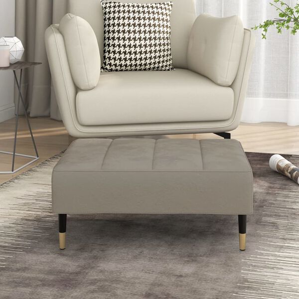 vidaXL Repose-pied Gris clair 78x56x32 cm Velours