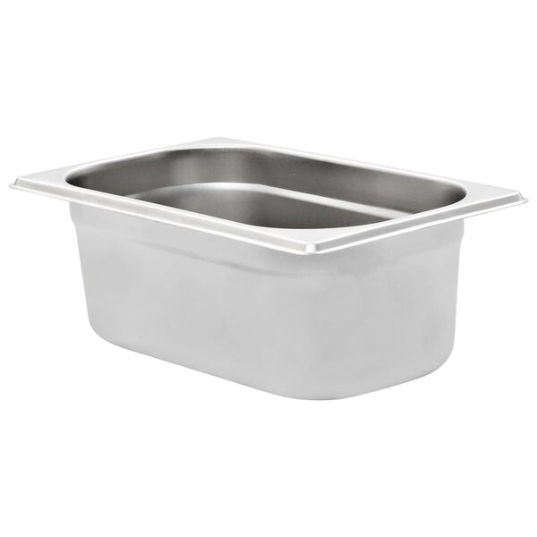vidaXL Récipients Gastronorm 8 pcs GN 1/4 100 mm Acier inoxydable