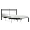 vidaXL Cadre de lit m&eacute;tal sans matelas avec t&ecirc;te de lit noir 120x190cm
