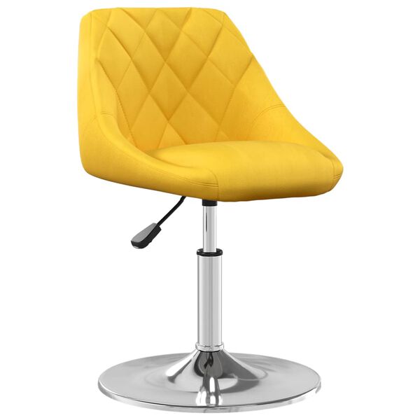 vidaXL Chaises pivotantes &agrave; manger lot de 4 jaune moutarde velours