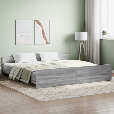 vidaXL Cadre de lit tête de lit et pied de lit sonoma gris 200x200 cm