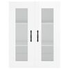 vidaXL Buffet haut Blanc brillant 69,5x34x180 cm Bois d'ing&eacute;nierie