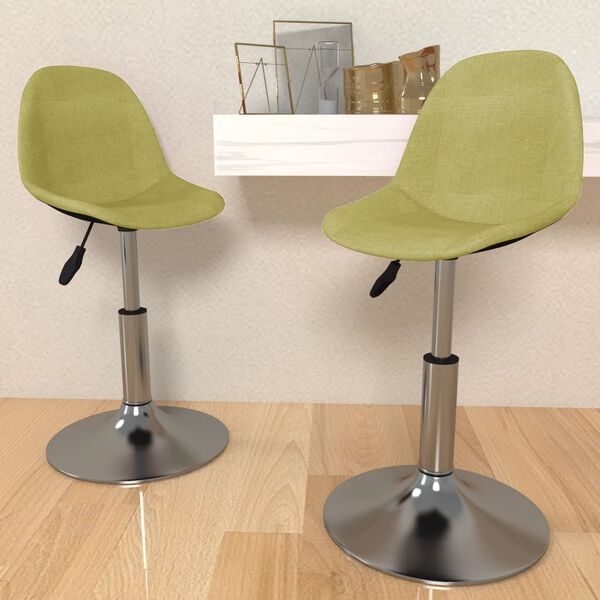 vidaXL Chaises pivotantes &agrave; manger lot de 2 vert tissu