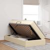 vidaXL Lit avec rangement et matelas Cr&egrave;me 100 x 200 cm Polyester