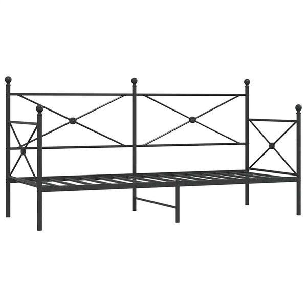 vidaXL Lit de repos sans matelas noir 90x190 cm acier