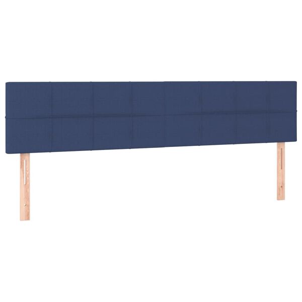 vidaXL T&ecirc;tes de lit 2 pcs Bleu 80x5x78/88 cm Tissu