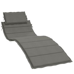 vidaXL Coussin de chaise longue gris fonc&eacute; m&eacute;lang&eacute; 186x58x4 cm tissu
