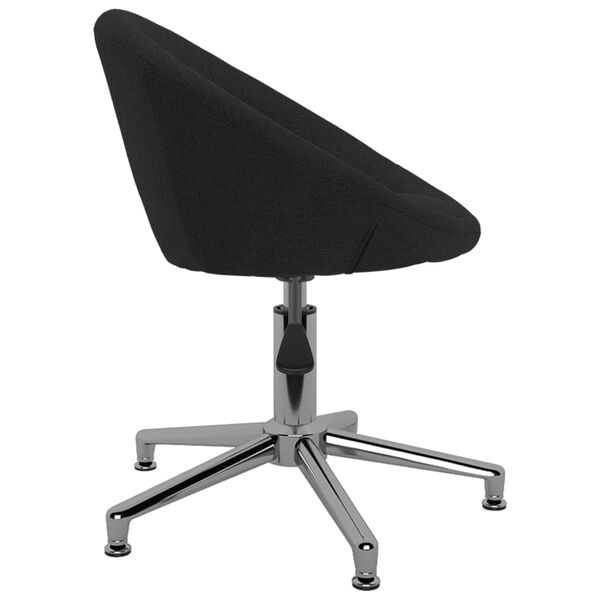 vidaXL Chaise pivotante &agrave; manger Noir Tissu