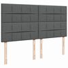 vidaXL Sommier &agrave; lattes de lit avec matelas Gris fonc&eacute; 180x200cm Tissu