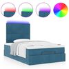 vidaXL Cadre de lit ottoman avec matelas bleu fonc&eacute; 120x200 cm velours